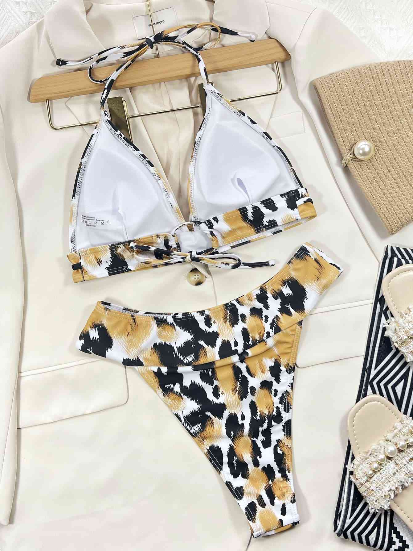 Animal Behavior Halter Neck Bikini Set